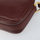 CARTIER Must Line Shoulder Bag Leather Bordeaux Gold Auth 170289-9