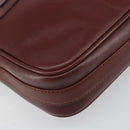 CARTIER Must Line Shoulder Bag Leather Bordeaux Gold Auth 170289-14