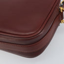 CARTIER Must Line Shoulder Bag Leather Bordeaux Gold Auth 170289-15