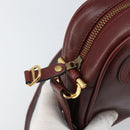 CARTIER Must Line Shoulder Bag Leather Bordeaux Gold Auth 170289-10