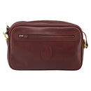 CARTIER Must Line Shoulder Bag Leather Bordeaux Gold Auth 170289-13
