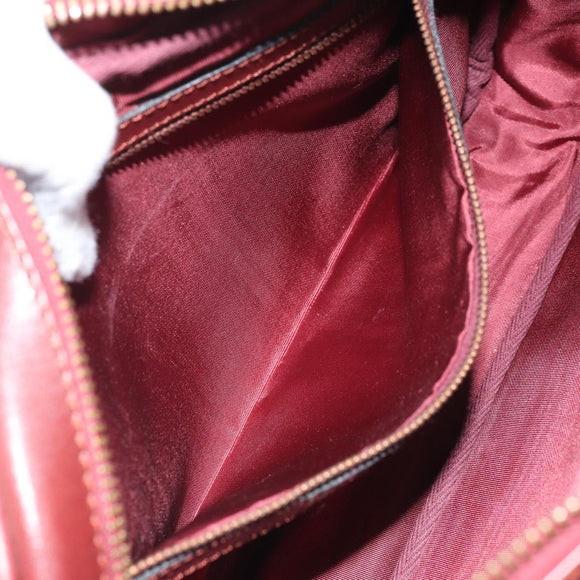 CARTIER Must Line Shoulder Bag Leather Bordeaux Gold Auth 170289
