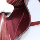 CARTIER Must Line Shoulder Bag Leather Bordeaux Gold Auth 170289-22