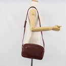 CARTIER Must Line Shoulder Bag Leather Bordeaux Gold Auth 170289-23