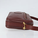 CARTIER Must Line Shoulder Bag Leather Bordeaux Gold Auth 170289-3