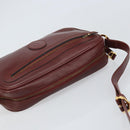 CARTIER Must Line Shoulder Bag Leather Bordeaux Gold Auth 170289-6