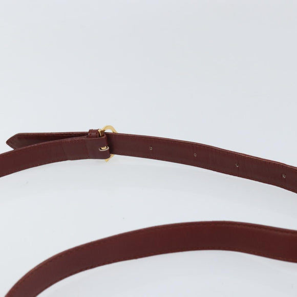 CARTIER Must Line Shoulder Bag Leather Bordeaux Gold Auth 170289