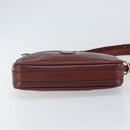 CARTIER Must Line Shoulder Bag Leather Bordeaux Gold Auth 170289-5