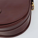 CARTIER Must Line Shoulder Bag Leather Bordeaux Gold Auth 170290-9