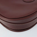 CARTIER Must Line Shoulder Bag Leather Bordeaux Gold Auth 170290-14