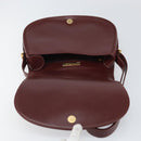 CARTIER Must Line Shoulder Bag Leather Bordeaux Gold Auth 170290-10