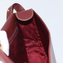 CARTIER Must Line Shoulder Bag Leather Bordeaux Gold Auth 170290-18
