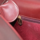 CARTIER Must Line Shoulder Bag Leather Bordeaux Gold Auth 170290-20
