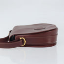 CARTIER Must Line Shoulder Bag Leather Bordeaux Gold Auth 170290-4