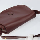 CARTIER Must Line Shoulder Bag Leather Bordeaux Gold Auth 170290-6