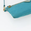 PRADA Shoulder Bag Nylon Light Blue Gold Auth 170291-15