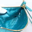 PRADA Shoulder Bag Nylon Light Blue Gold Auth 170291-19