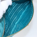 PRADA Shoulder Bag Nylon Light Blue Gold Auth 170291-21
