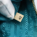 PRADA Shoulder Bag Nylon Light Blue Gold Auth 170291-12