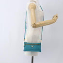 PRADA Shoulder Bag Nylon Light Blue Gold Auth 170291-22