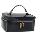GUCCI Vanity Hand Bag Patent leather Black Silver 032 1956 0150 Auth 170292-1
