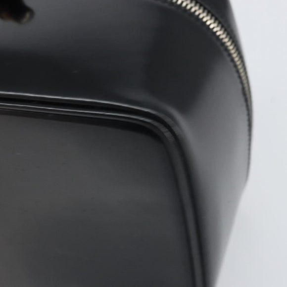 GUCCI Vanity Hand Bag Patent leather Black Silver 032 1956 0150 Auth 170292