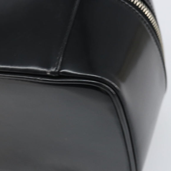 GUCCI Vanity Hand Bag Patent leather Black Silver 032 1956 0150 Auth 170292