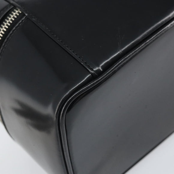 GUCCI Vanity Hand Bag Patent leather Black Silver 032 1956 0150 Auth 170292