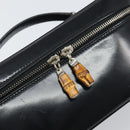 GUCCI Vanity Hand Bag Patent leather Black Silver 032 1956 0150 Auth 170292-17