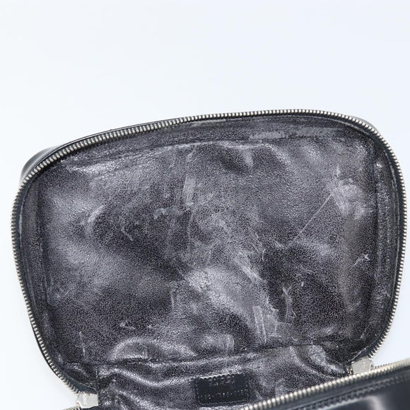 GUCCI Vanity Hand Bag Patent leather Black Silver 032 1956 0150 Auth 170292