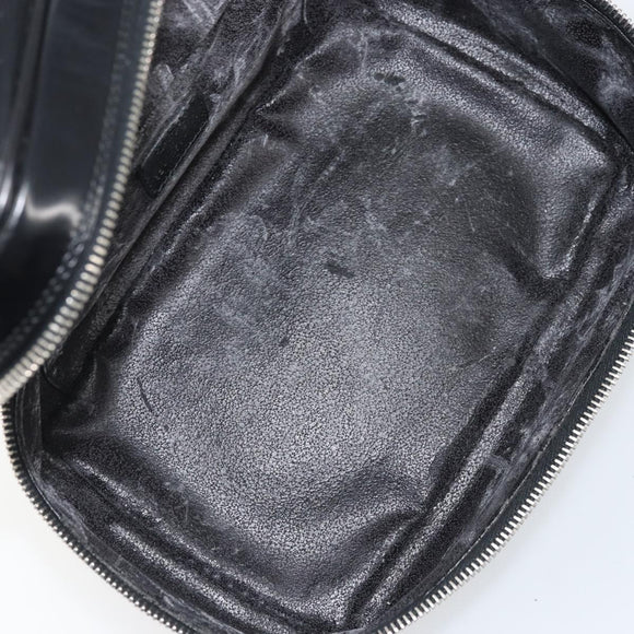 GUCCI Vanity Hand Bag Patent leather Black Silver 032 1956 0150 Auth 170292