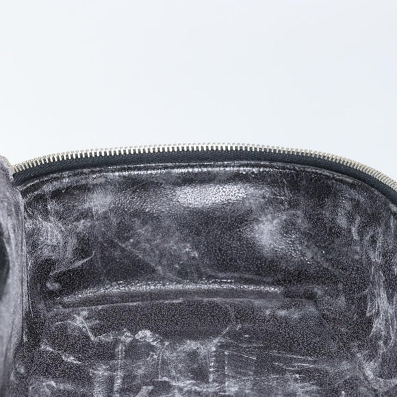 GUCCI Vanity Hand Bag Patent leather Black Silver 032 1956 0150 Auth 170292