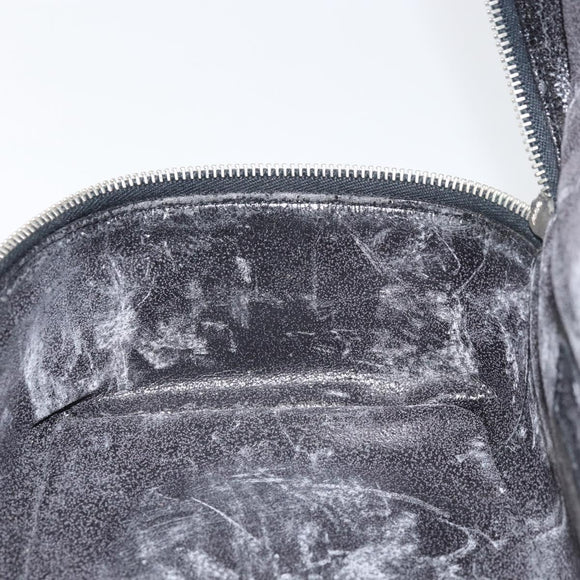 GUCCI Vanity Hand Bag Patent leather Black Silver 032 1956 0150 Auth 170292
