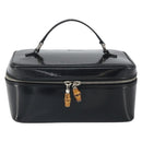 GUCCI Vanity Hand Bag Patent leather Black Silver 032 1956 0150 Auth 170292-13