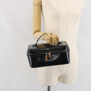 GUCCI Vanity Hand Bag Patent leather Black Silver 032 1956 0150 Auth 170292-20