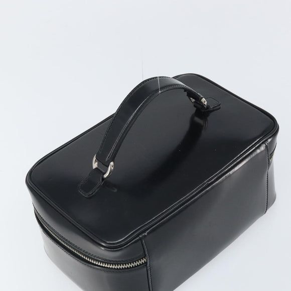 GUCCI Vanity Hand Bag Patent leather Black Silver 032 1956 0150 Auth 170292