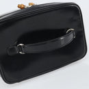 GUCCI Vanity Hand Bag Patent leather Black Silver 032 1956 0150 Auth 170292-7