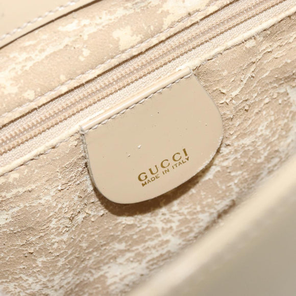 GUCCI Shoulder Bag Patent leather Ivory Gold 001 3444 1812 Auth 170293