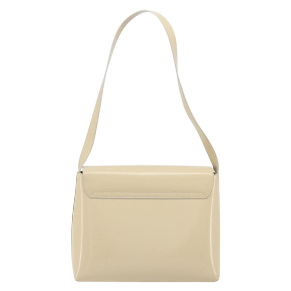 GUCCI Shoulder Bag Patent leather Ivory Gold 001 3444 1812 Auth 170293
