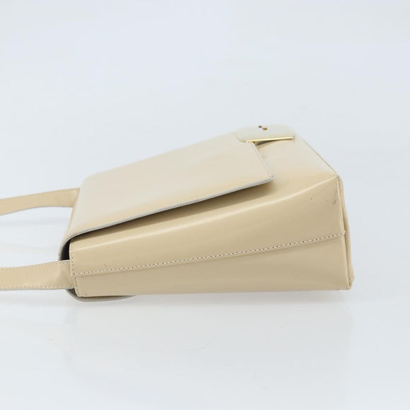 GUCCI Shoulder Bag Patent leather Ivory Gold 001 3444 1812 Auth 170293