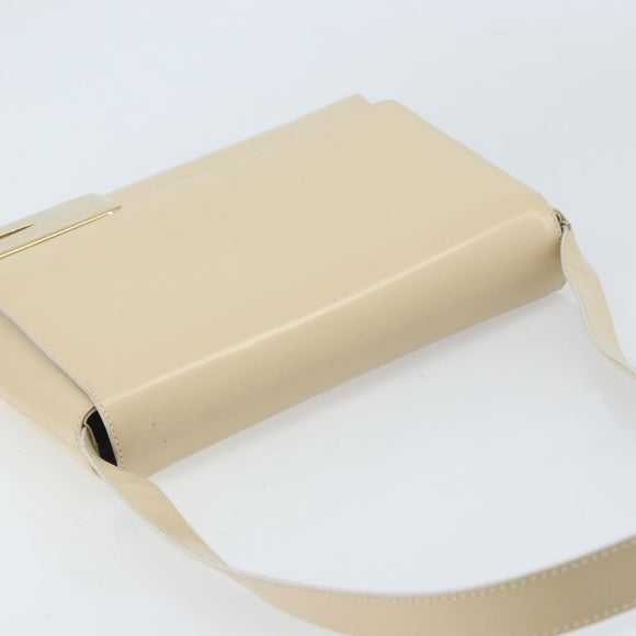 GUCCI Shoulder Bag Patent leather Ivory Gold 001 3444 1812 Auth 170293
