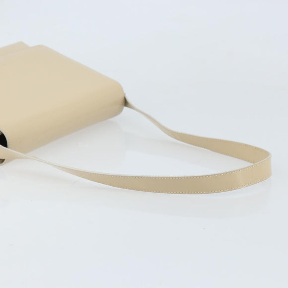 GUCCI Shoulder Bag Patent leather Ivory Gold 001 3444 1812 Auth 170293