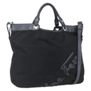 Salvatore Ferragamo Tote Bag Nylon 2way Black Gold Auth 170295-1