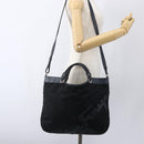 Salvatore Ferragamo Tote Bag Nylon 2way Black Gold Auth 170295-23