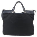 Salvatore Ferragamo Tote Bag Nylon 2way Black Gold Auth 170295-2