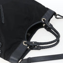 Salvatore Ferragamo Tote Bag Nylon 2way Black Gold Auth 170295-6