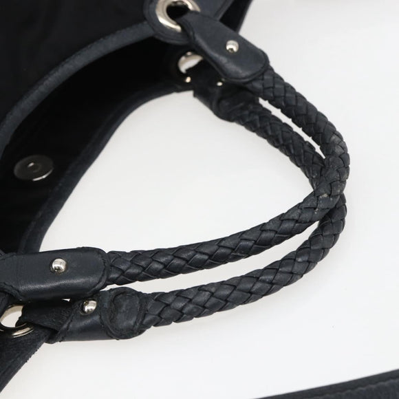 Salvatore Ferragamo Tote Bag Nylon 2way Black Gold Auth 170295