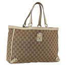 GUCCI GG Canvas Tote Bag Beige Gold 141472 Auth 170296-1