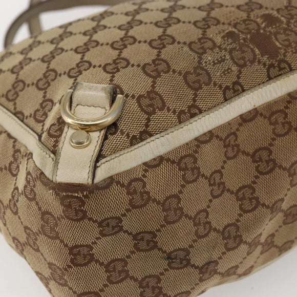 GUCCI GG Canvas Tote Bag Beige Gold 141472 Auth 170296