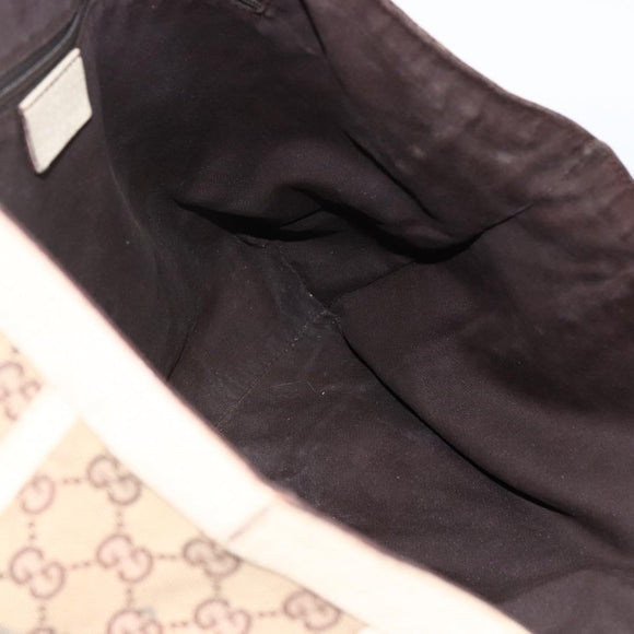 GUCCI GG Canvas Tote Bag Beige Gold 141472 Auth 170296